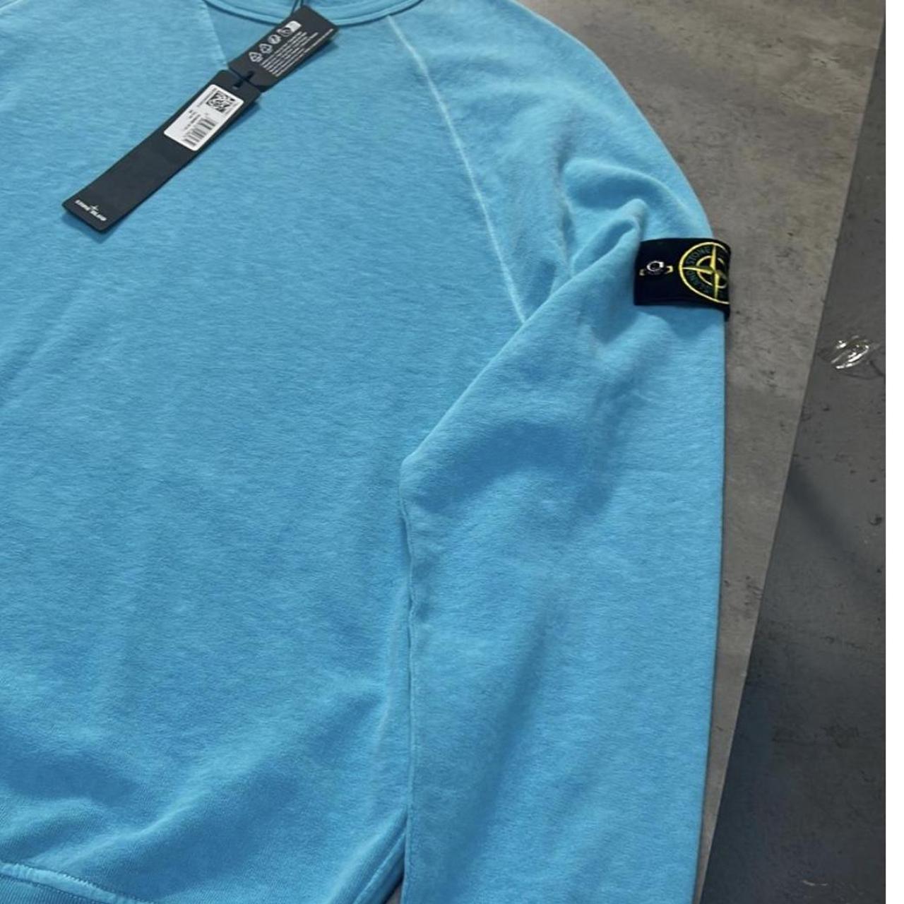 Stone island crew neck baby blue size L Retail... - Depop