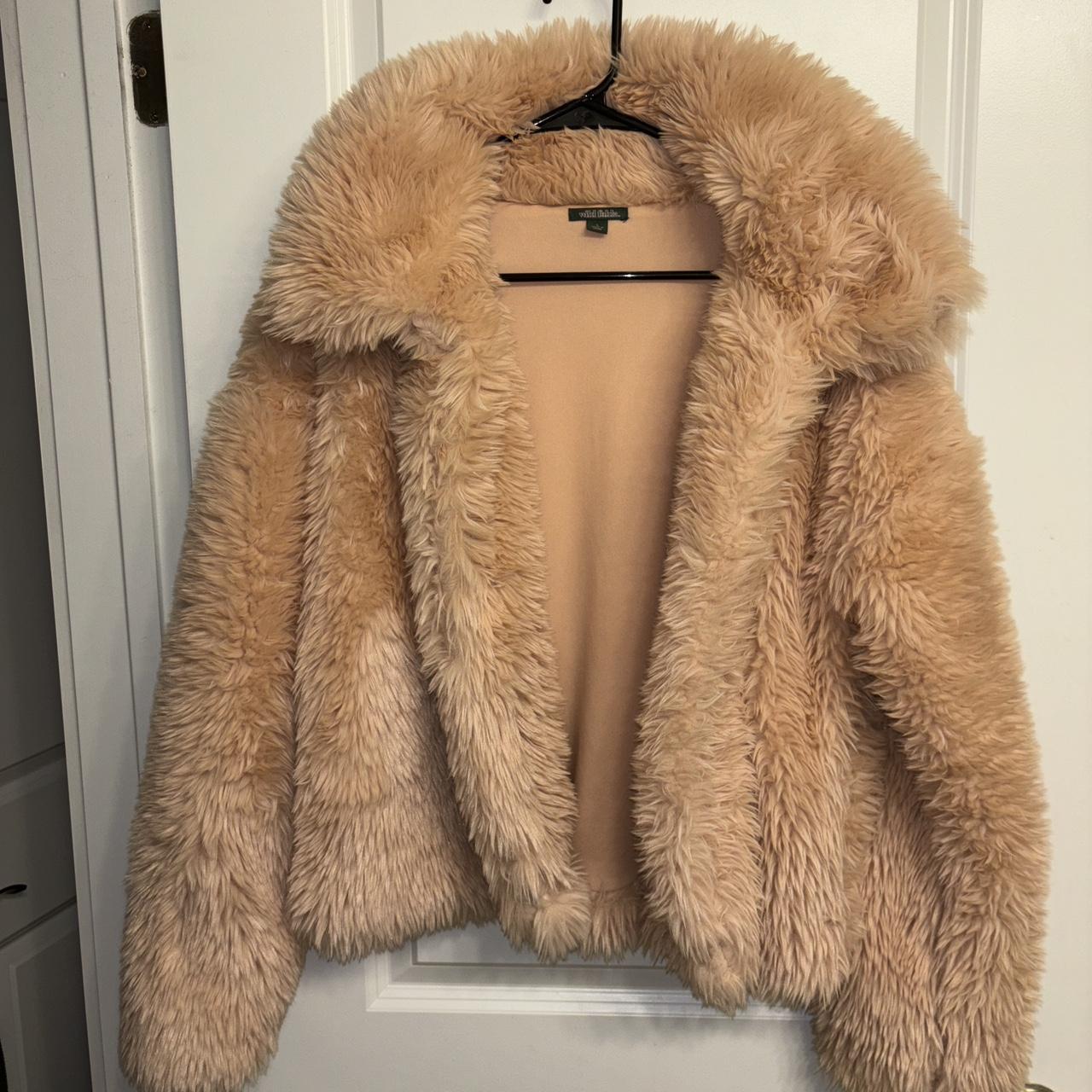 Pink fur coat Picture 3 shows the color better it s. Depop