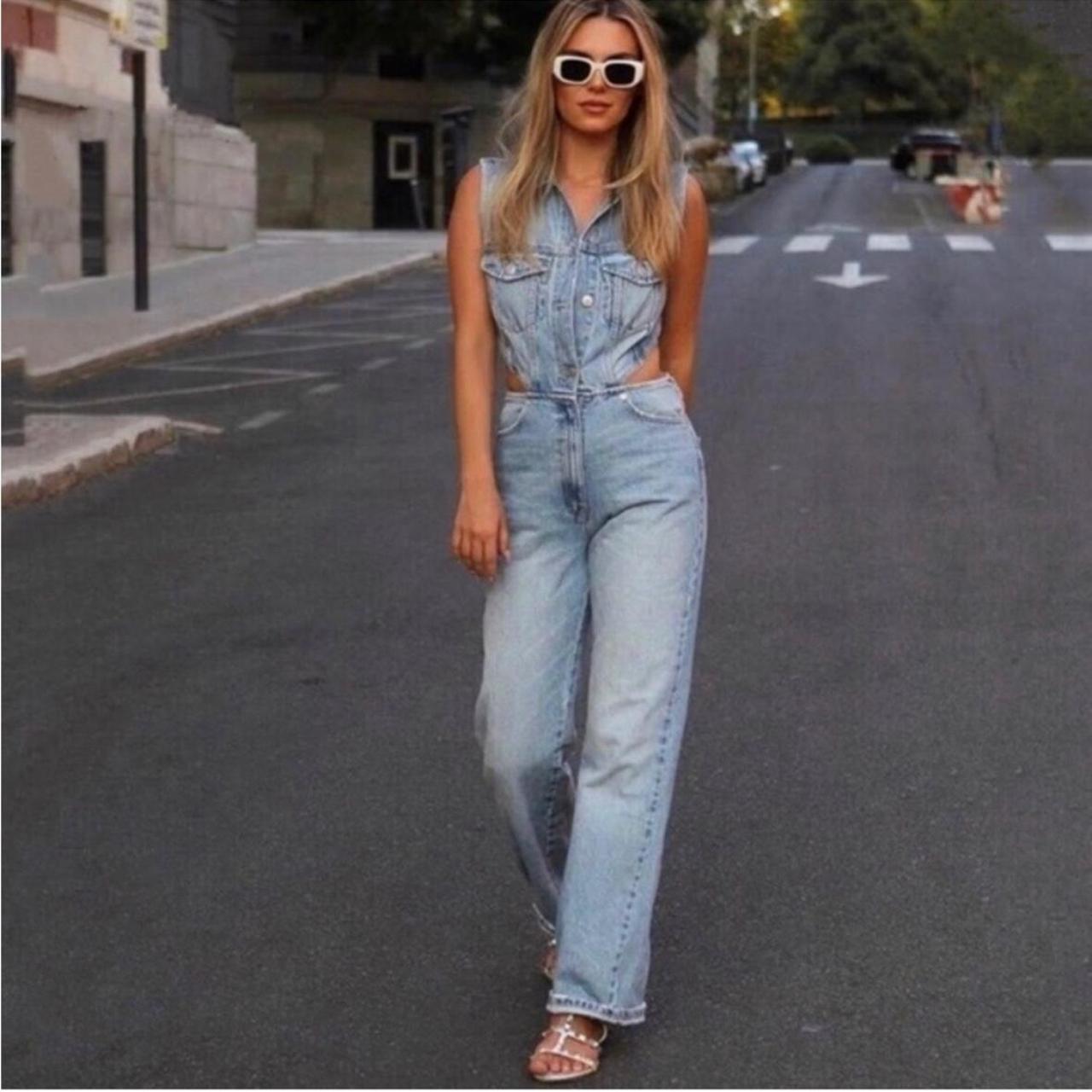 Zara denim jumpsuit with Never