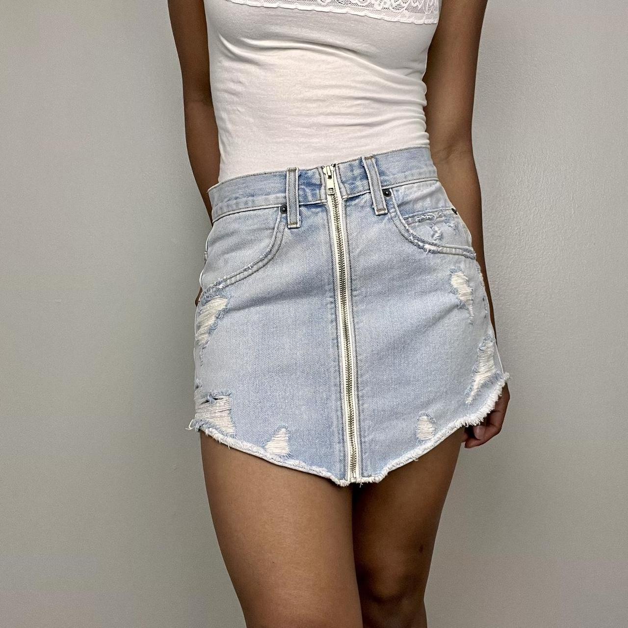 Carmar white deals denim skirt