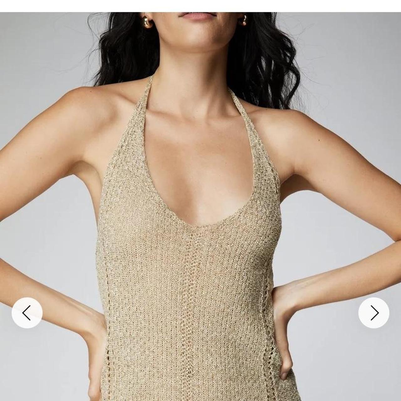 Gold Metallic Crochet Dress Brand New Selling a. Depop