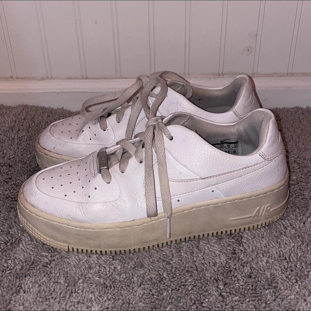 NIKE platform air force 1s. size 8 in women’s.... - Depop