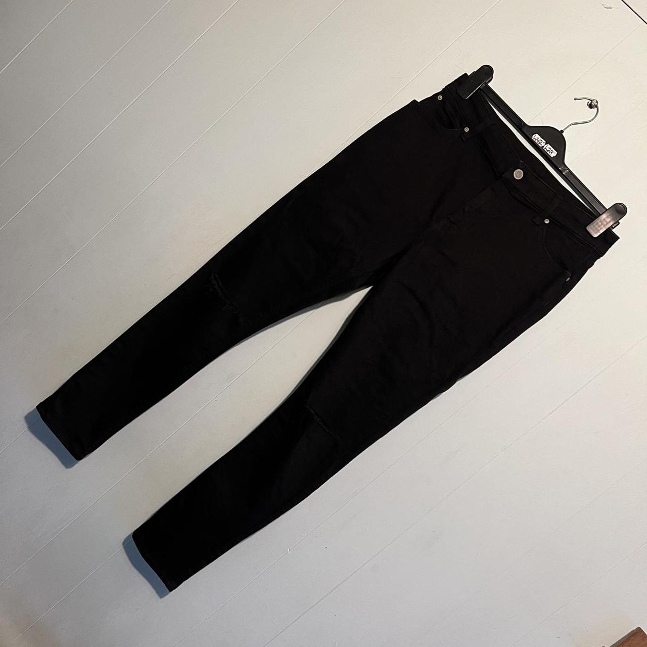 ASOS Men’s Black Ripped Skinny Jeans About a Size... Depop