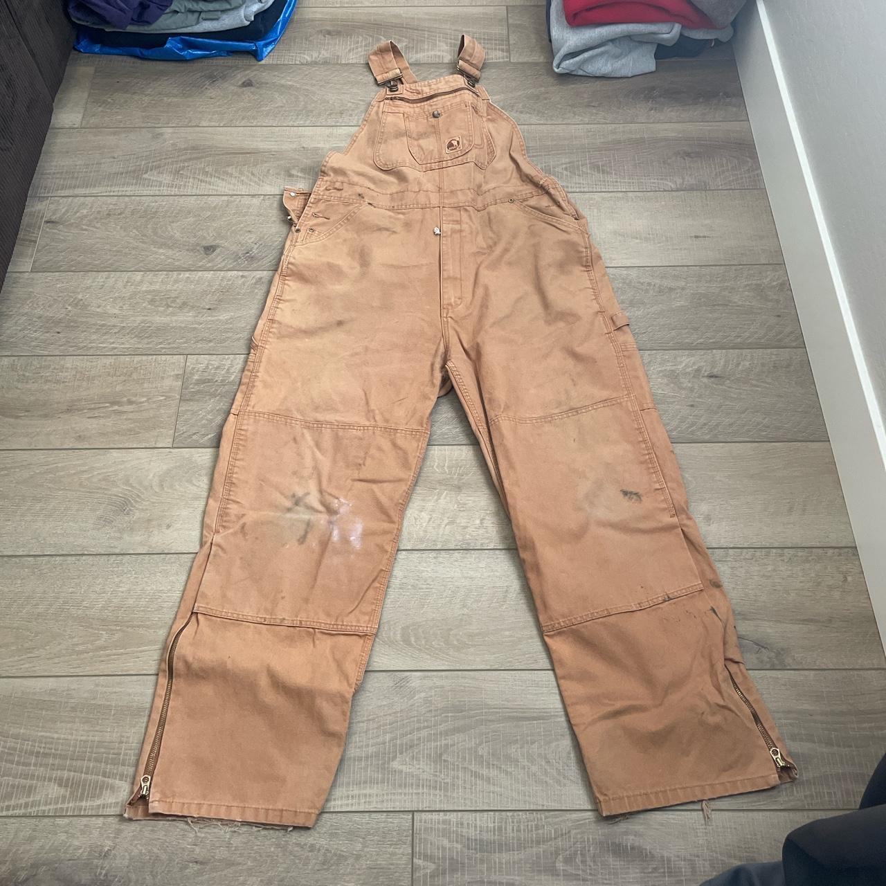Men's Tan Dungareesoveralls Depop
