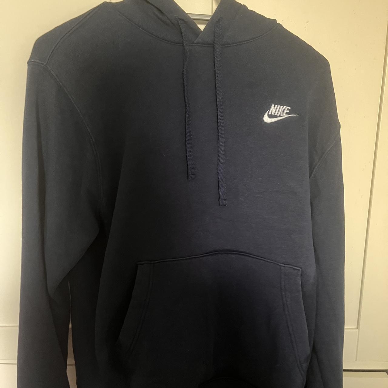 Navy Nike hoodie Perfect condition Size S - Depop