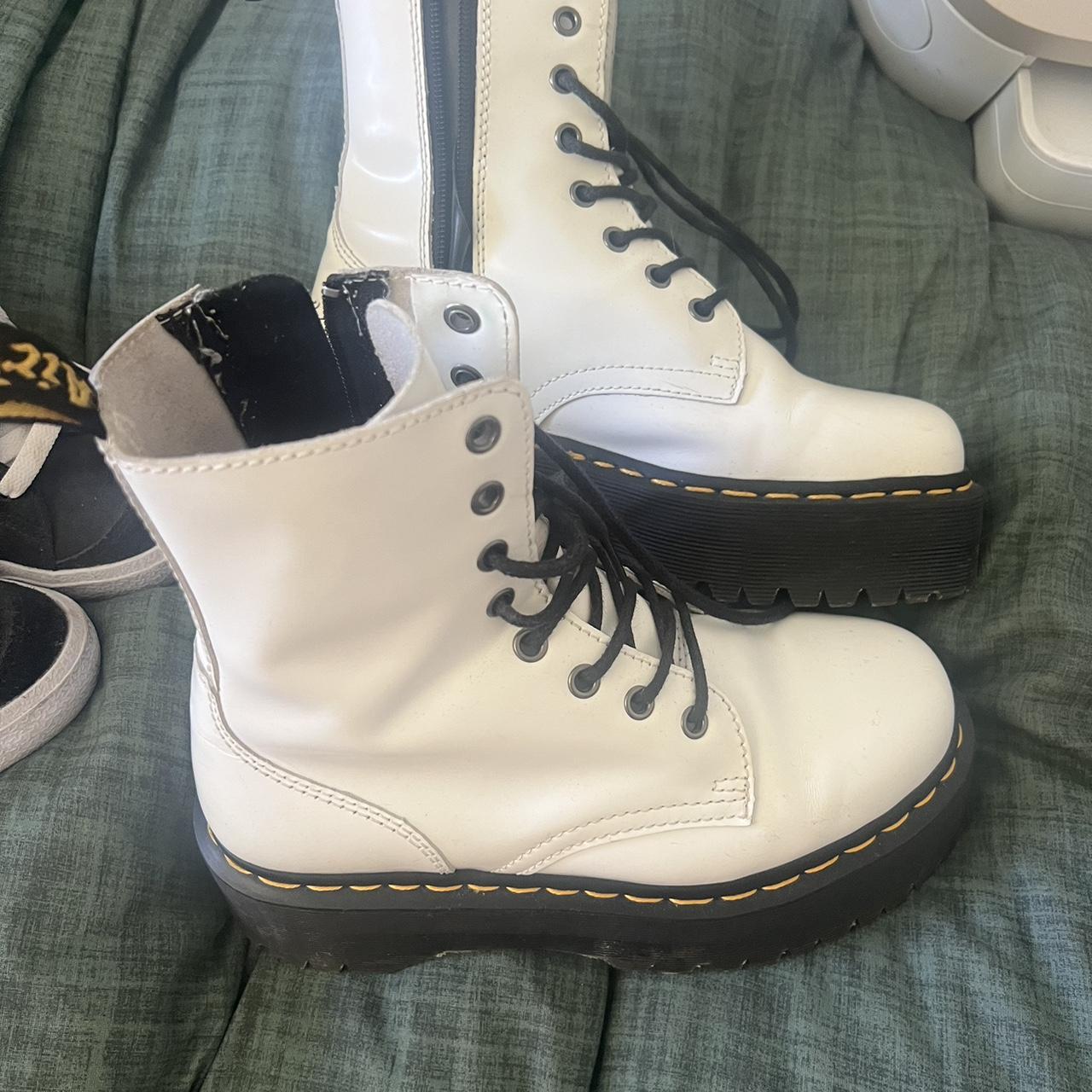 White platform dr martens, worn a handful of times... - Depop