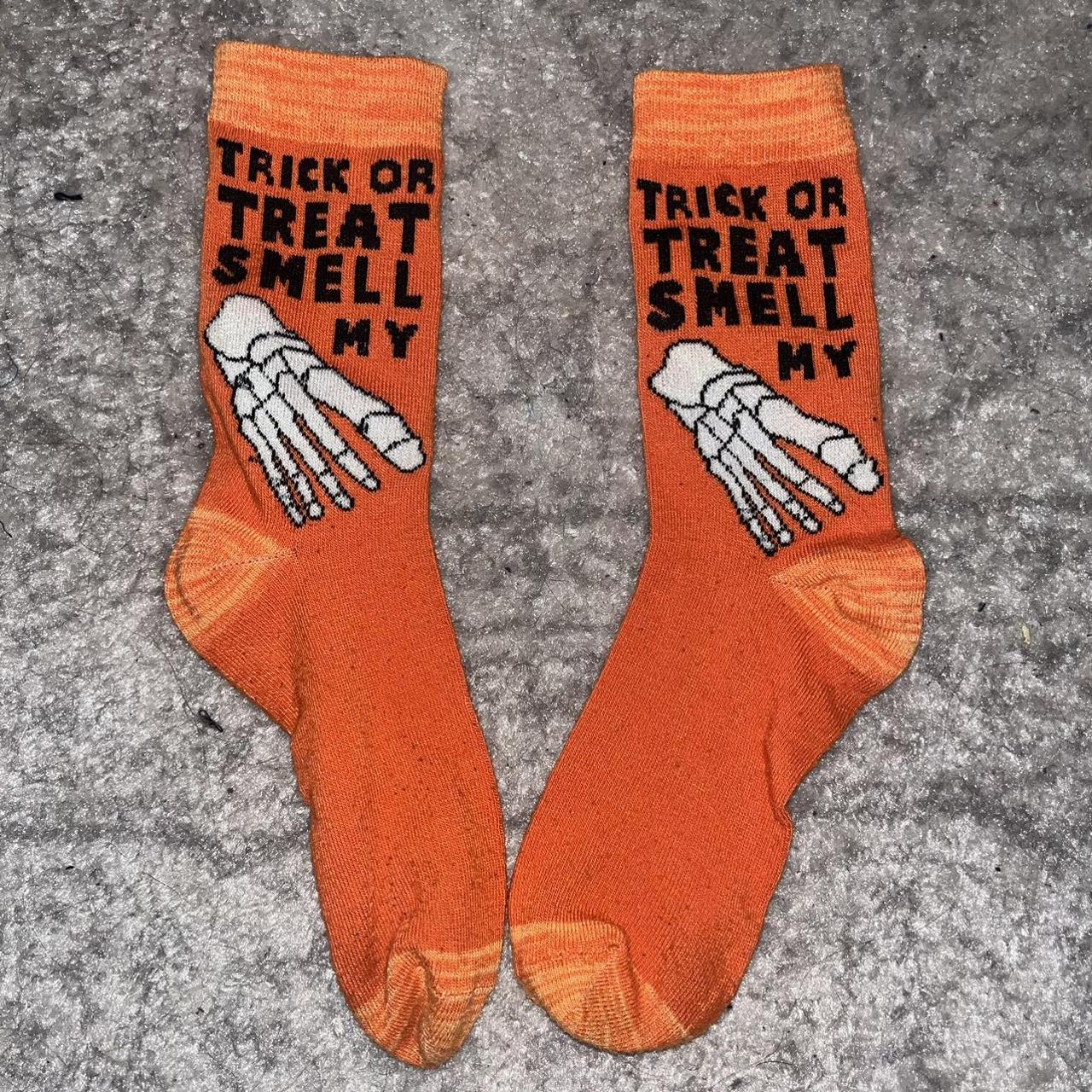 Target Women's Orange and Black Socks Depop