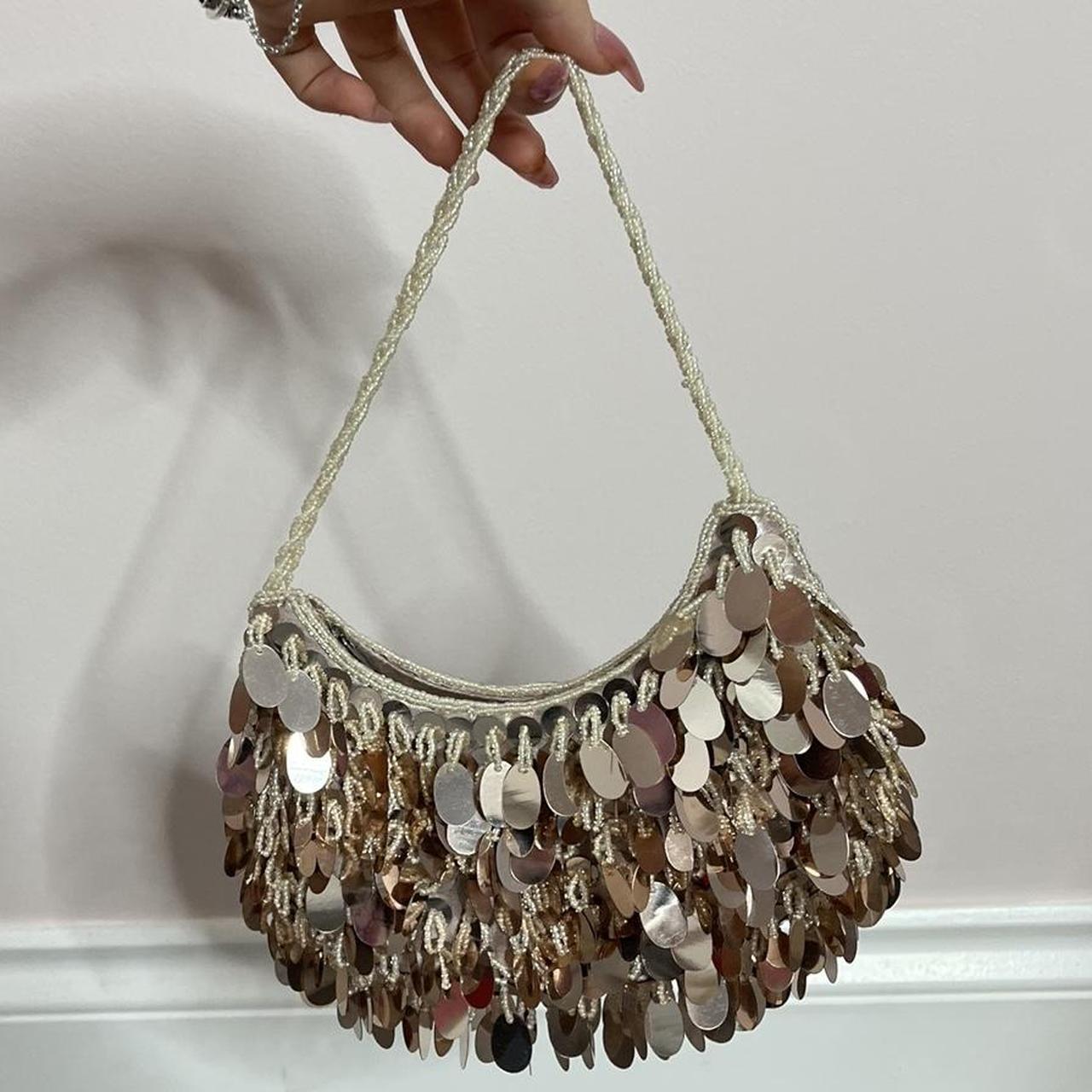 Rose gold shop sequin purse