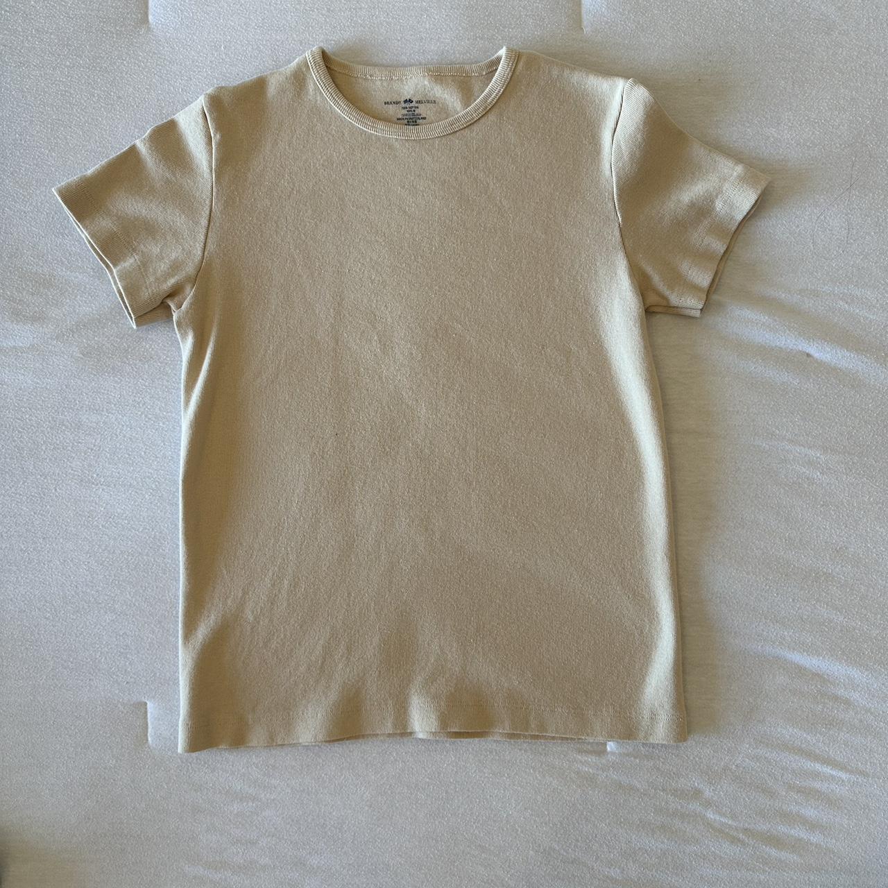Brandy Melville Cream colored T-shirt, Size S/M. - Depop