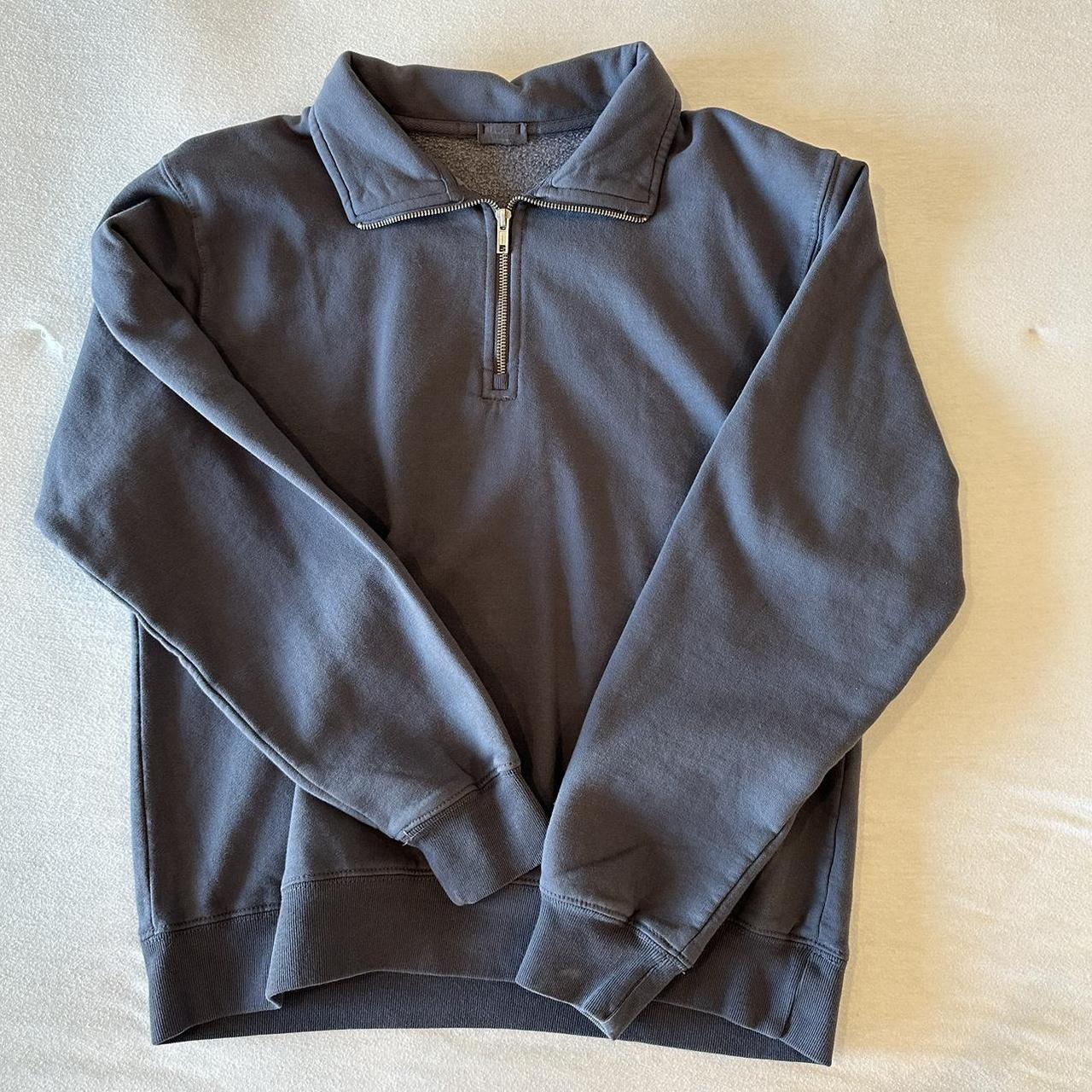 Brandy Melville Blue quarter zip, Size S/M.... - Depop