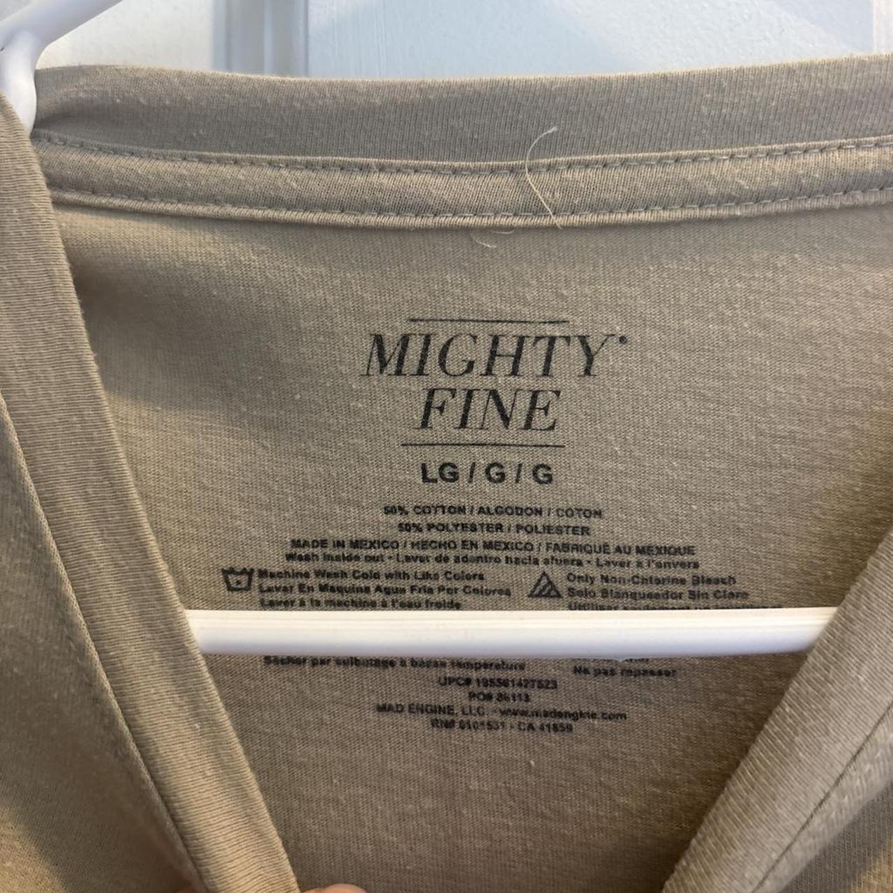 Mighty fine women's tan and cream t-shirt
