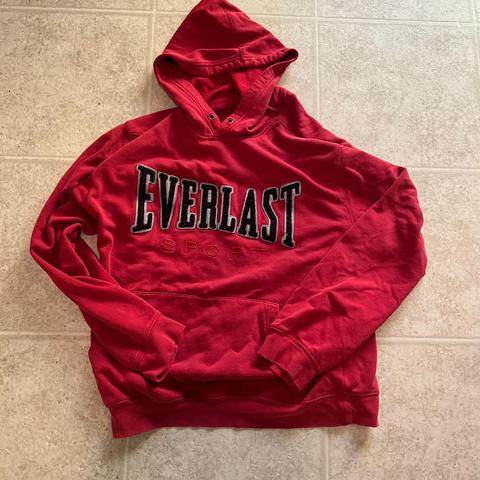 Everlast Red Hoodie Good Condition - small hole as - Depop