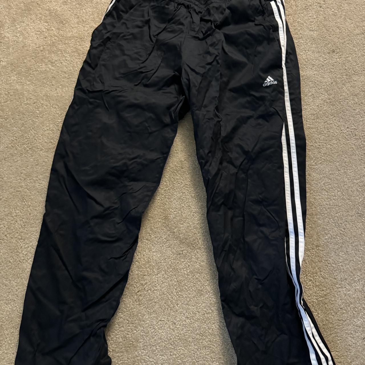 Black adidas track pants, Size L - Depop