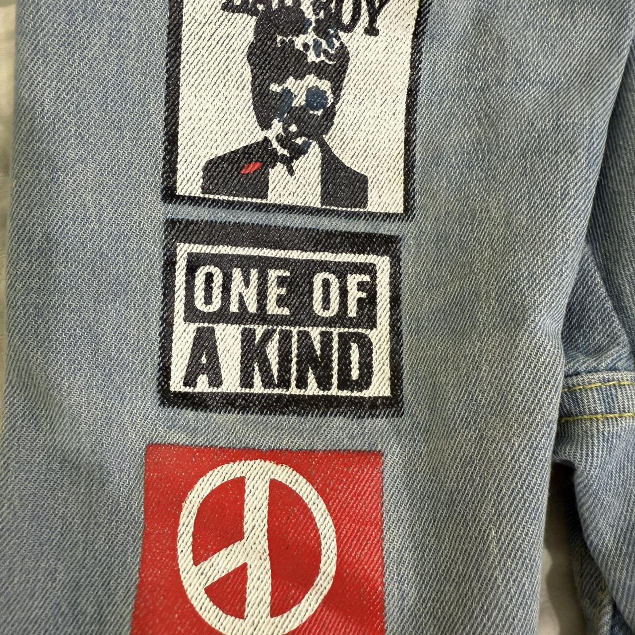 Men's Jacket - Blue - L – Multi-coloured patch de… - image 5