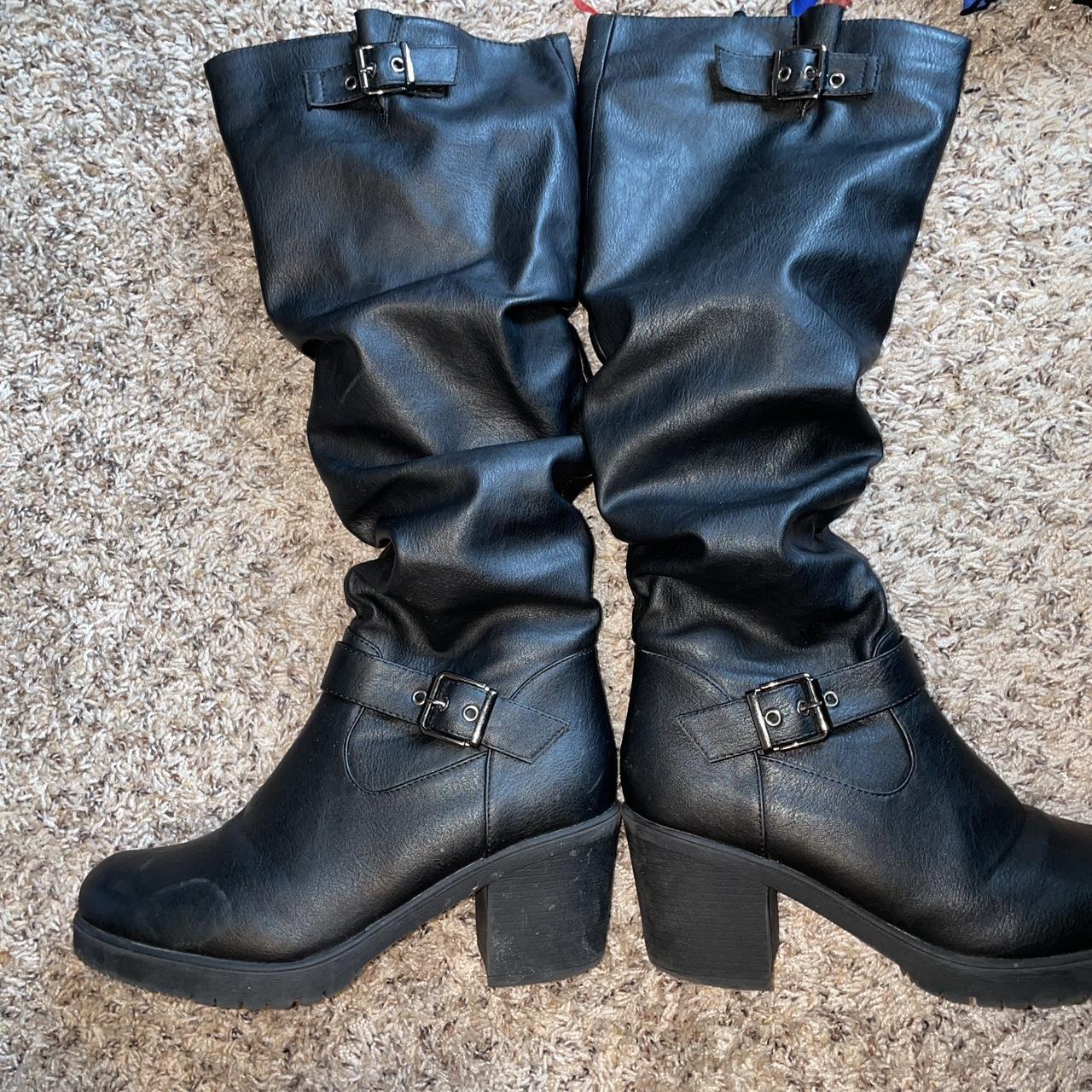 Black knee high boots. size 9 but 9.5 can wear &... - Depop