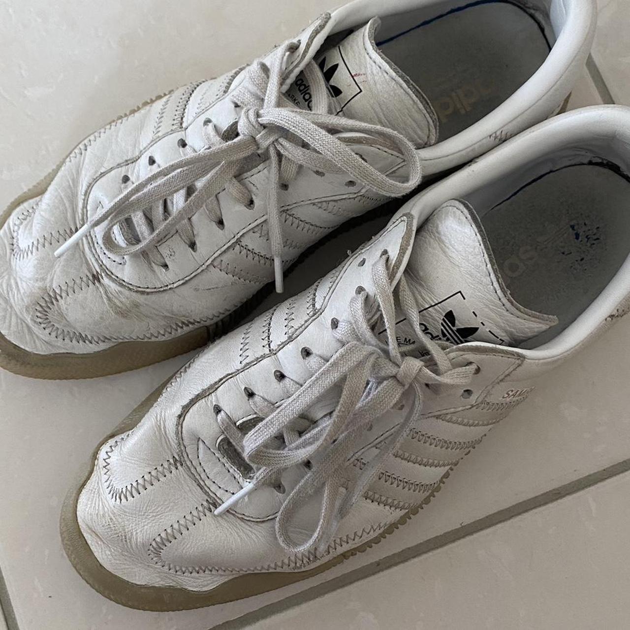 adidas ‘sambarose’ samba all white leather... - Depop