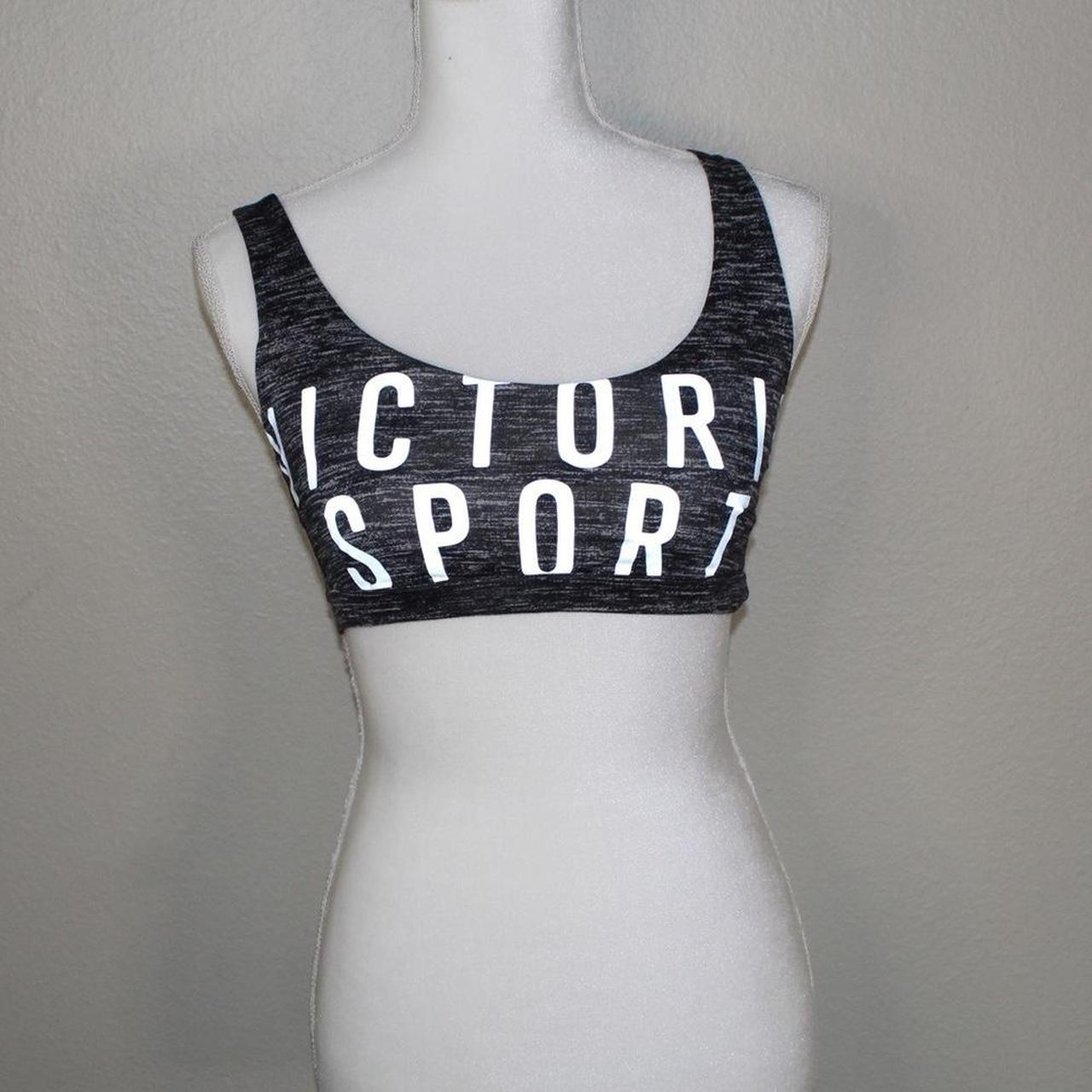 Victoria secret sport white sports bra with silver - Depop