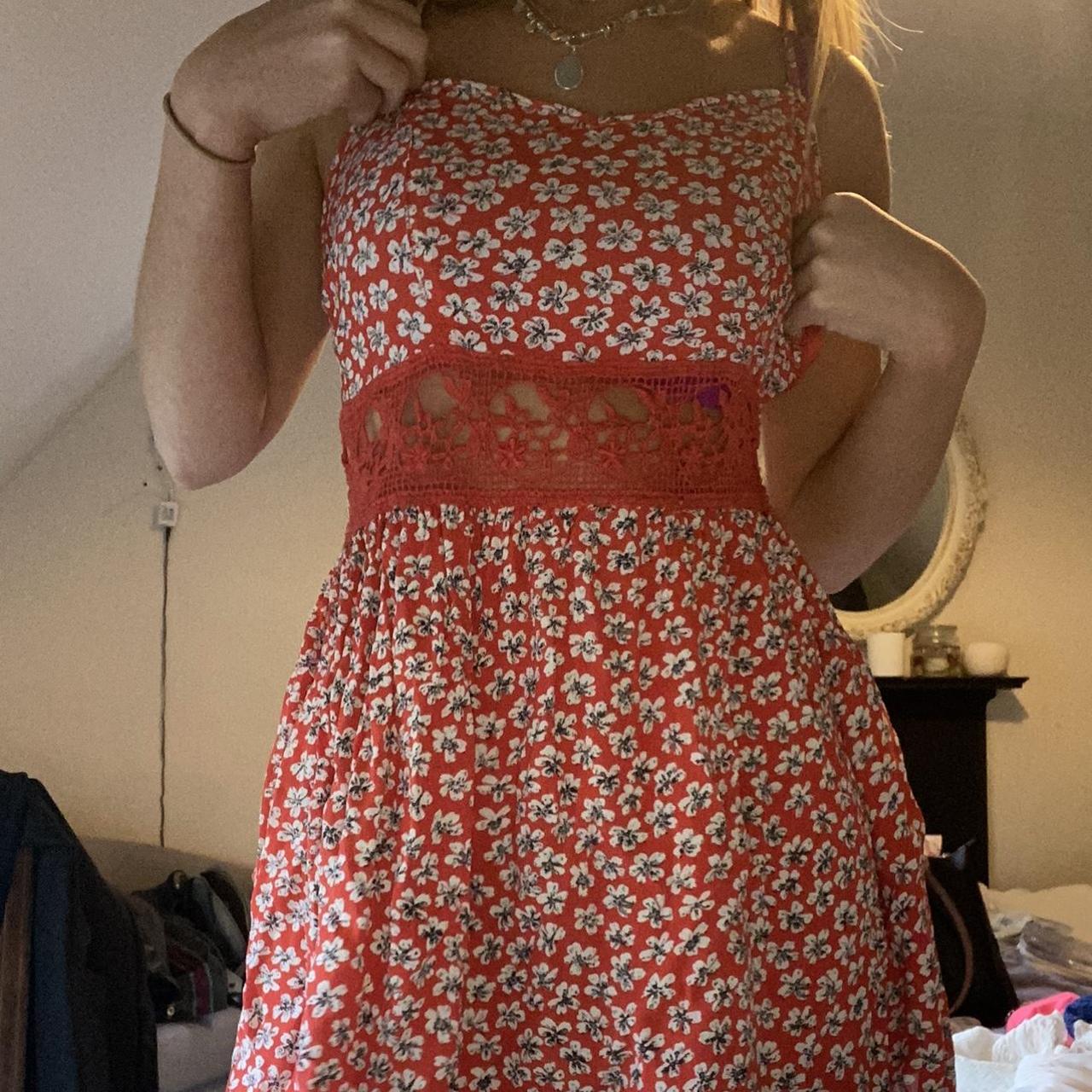 The sweetest red mini dress with cut out details in... - Depop