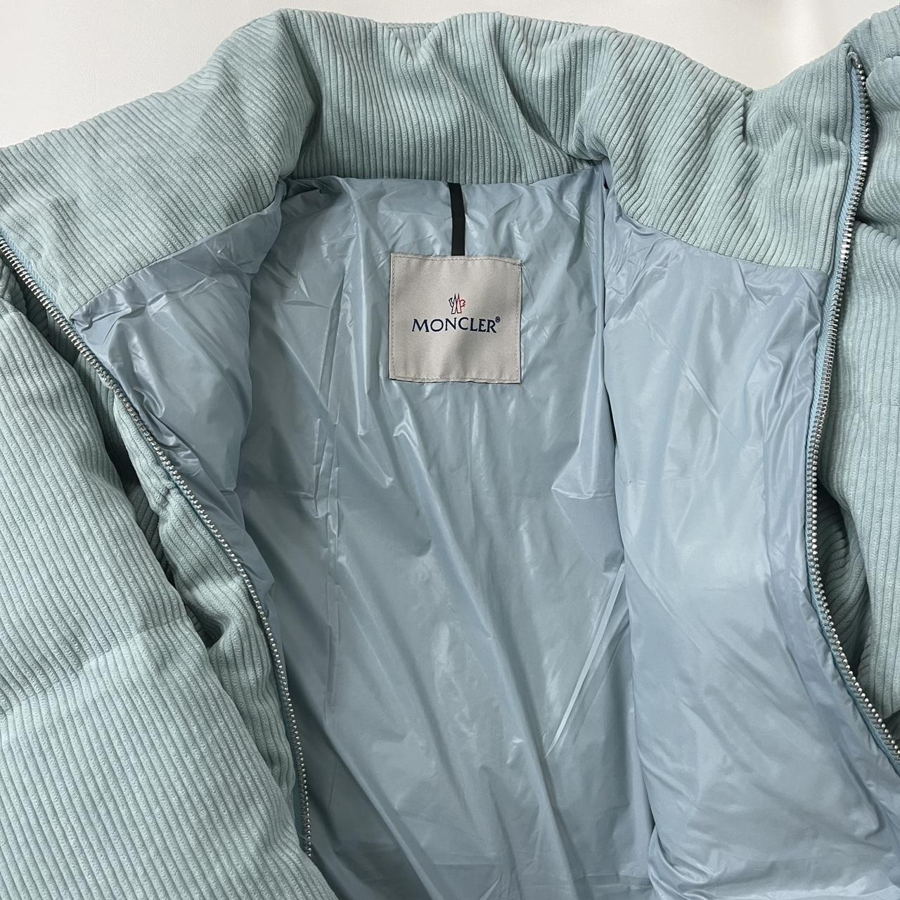 Moncler Down Baby Blue Corduroy Jacket size M Depop