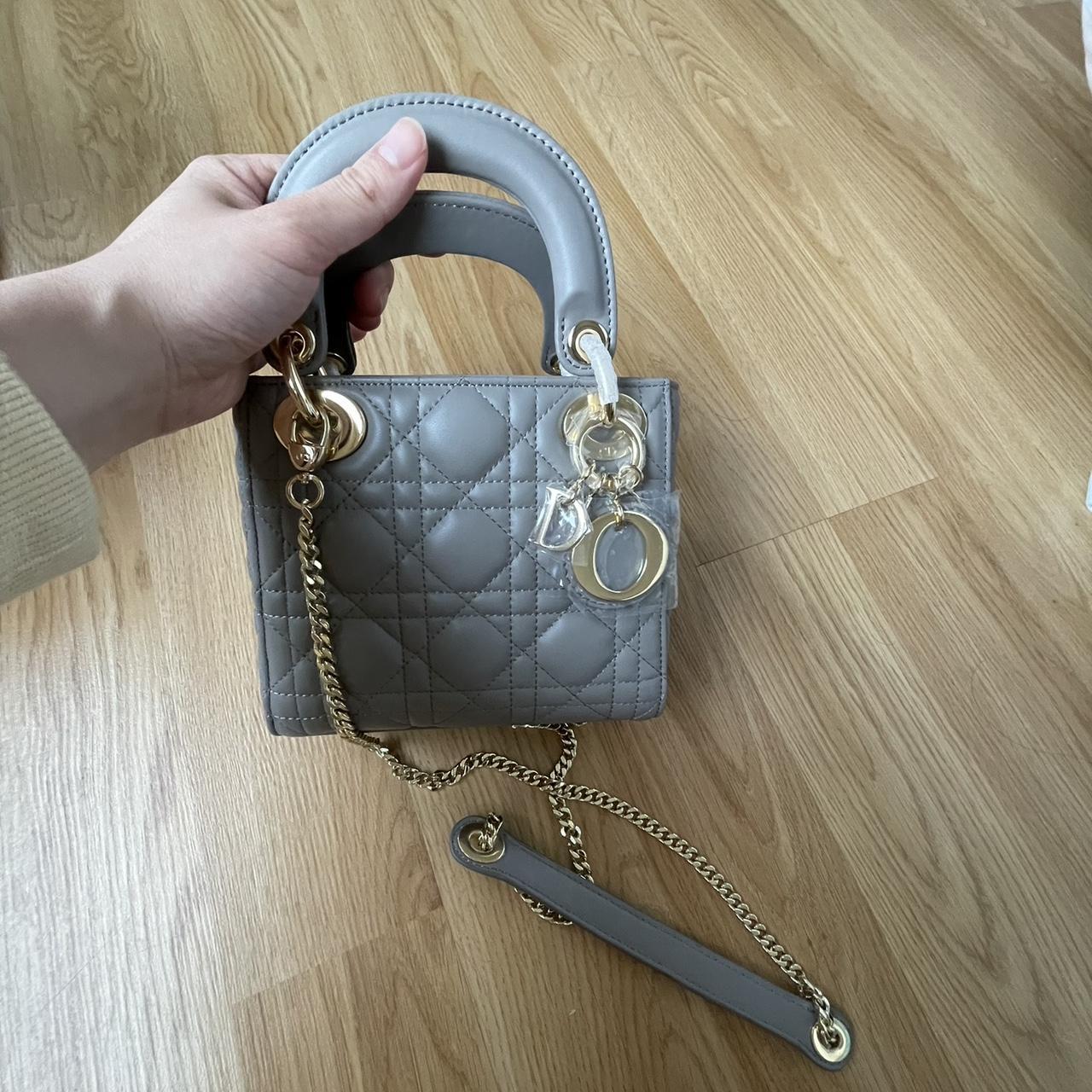 Lady D Mini Bag in Gray Comes with box, dust bag,... - Depop