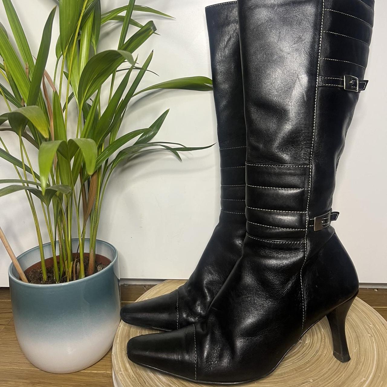 1490 ripple leather high boots