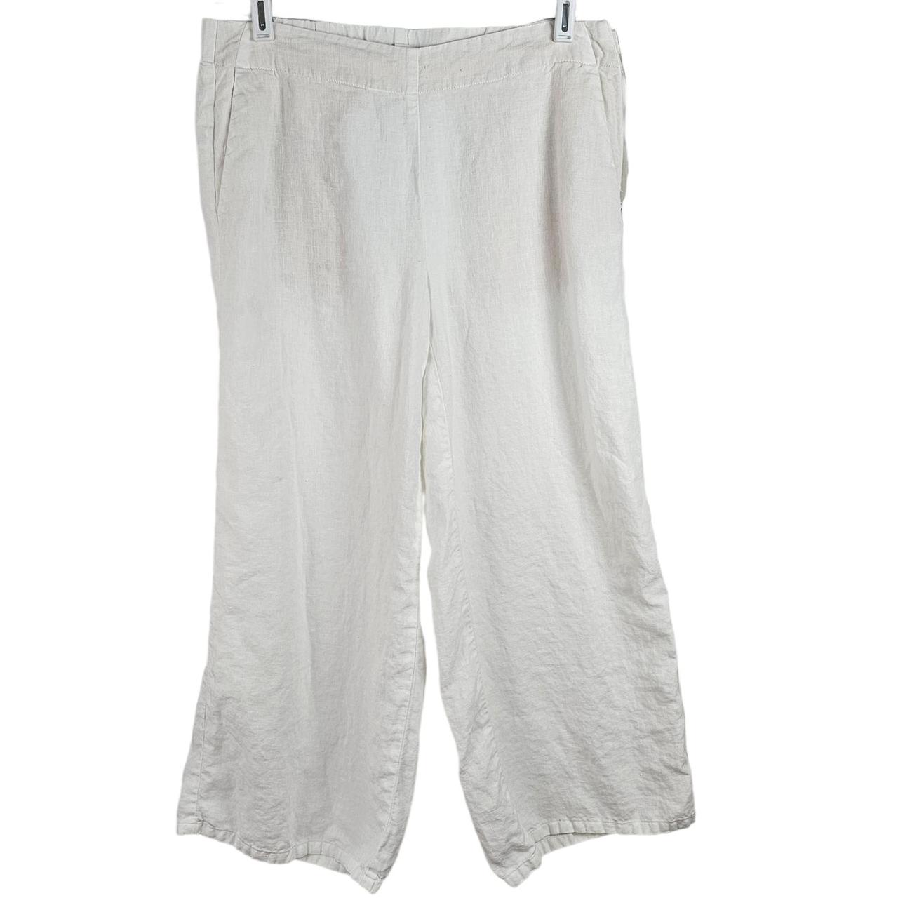 J jill clearance white linen pants