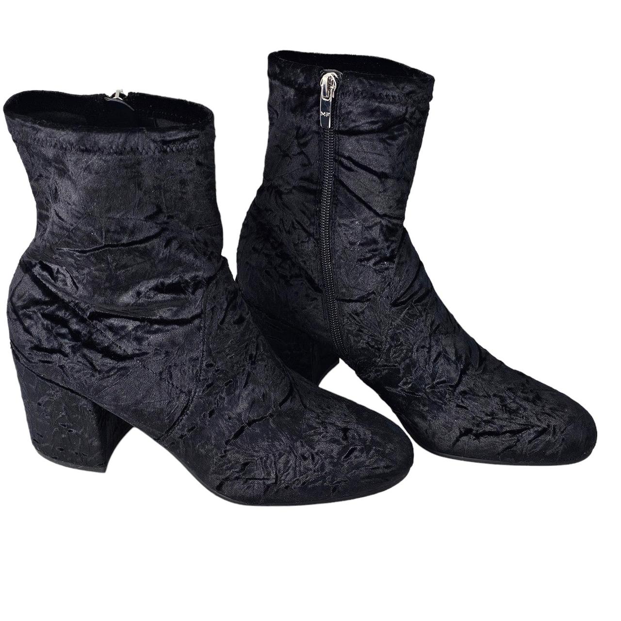 Marc Fisher crushed black velvet booties are a size Depop