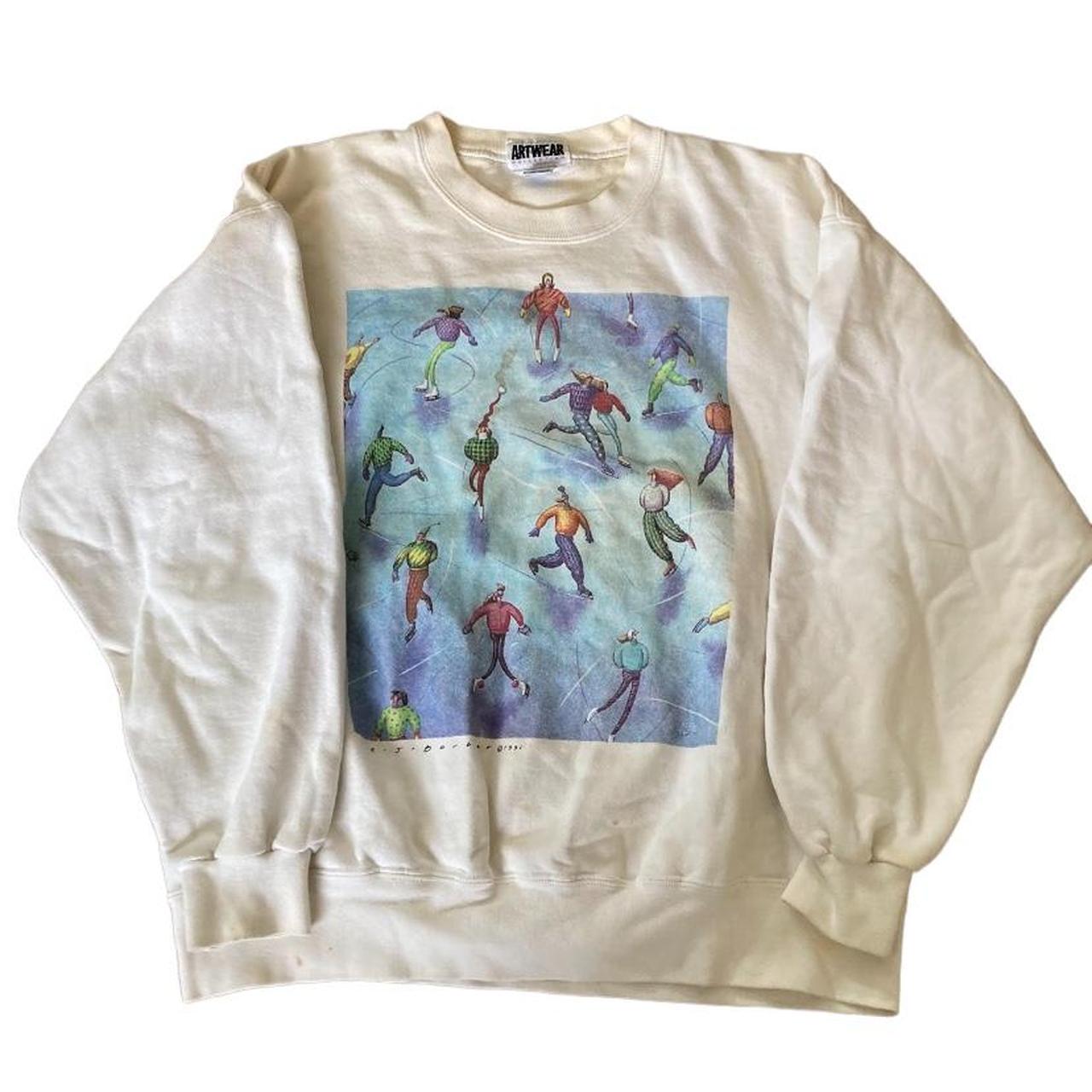 Vintage Winter Ice Skating Sweater Size... Depop