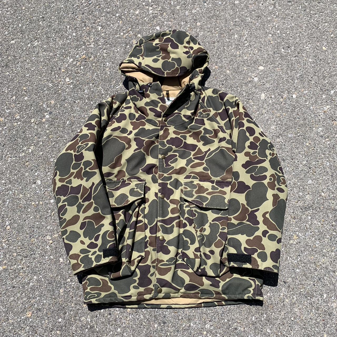 Vintage Duck Camo Hooded Hunting Jacket