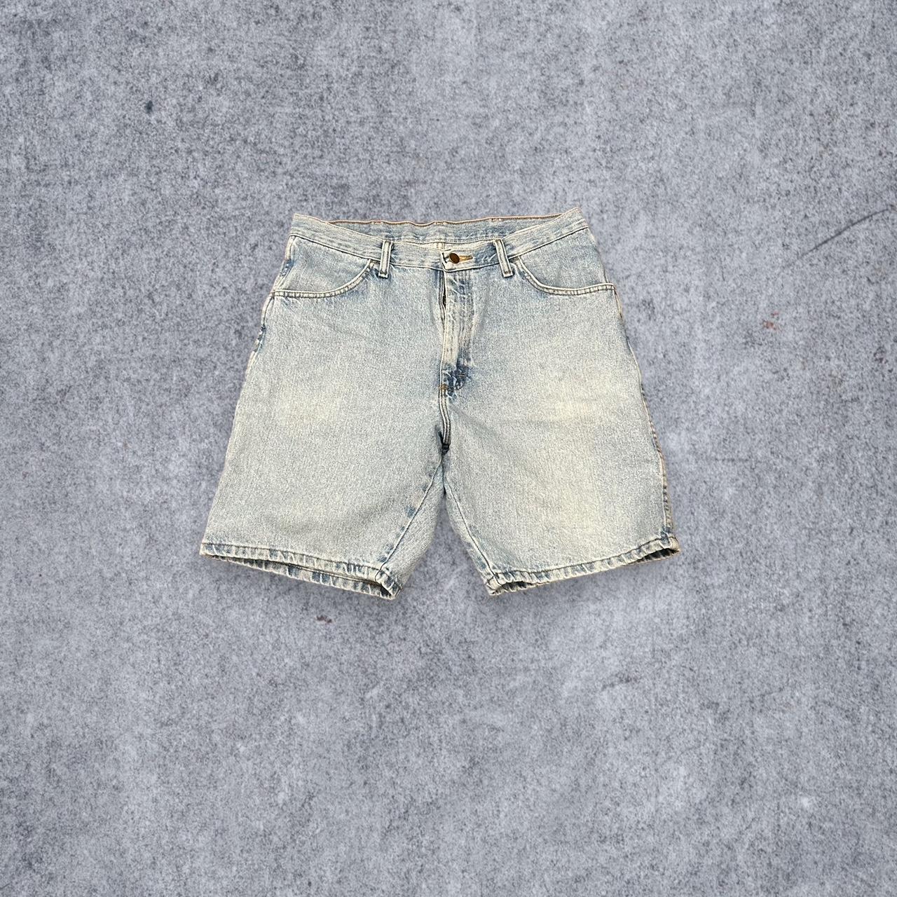 Vintage Denim Jean Shorts Waist: 33” Inseam: 9” Leg... - Depop
