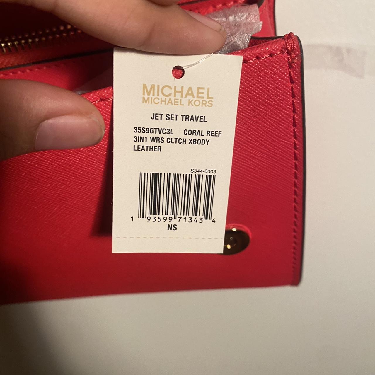 Michael Kors Red Jet Set Travel Crossbody Bag brand... - Depop