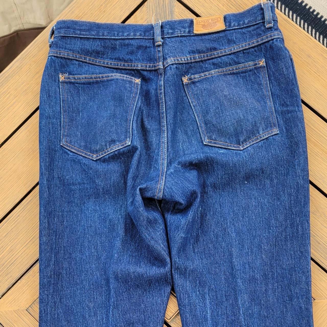 Lands' End Men's Blue and Navy Jeans | Depop