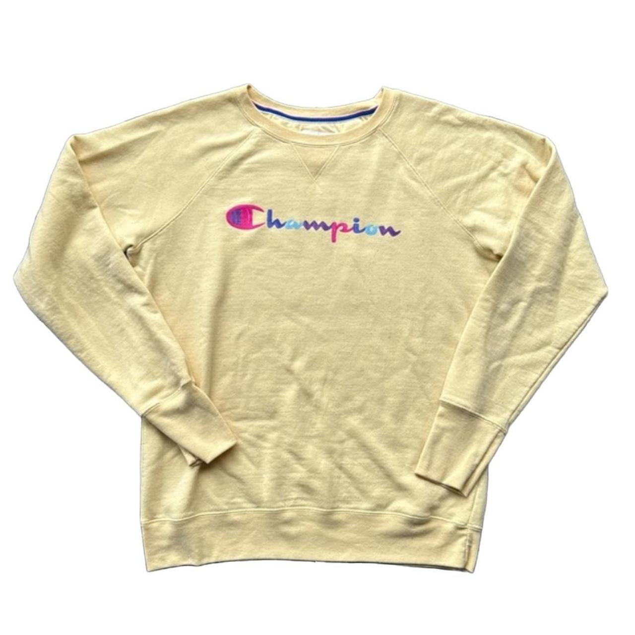 Champion sweater 2025 light pink yellow