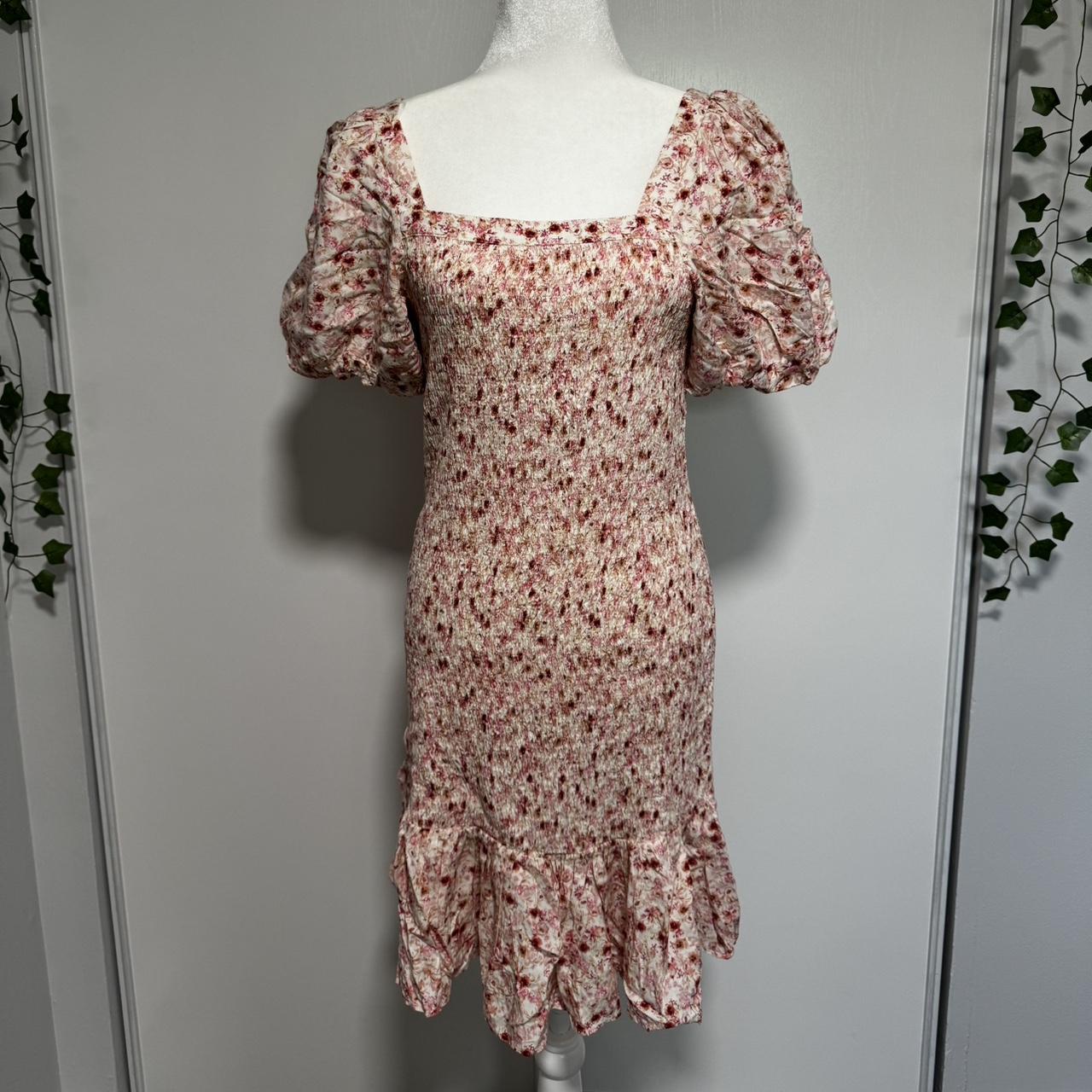 ANTHROPOLOGIE NWT selling Another Love Smocked Floral Puff Sleeve Rayon Dress Size XLP