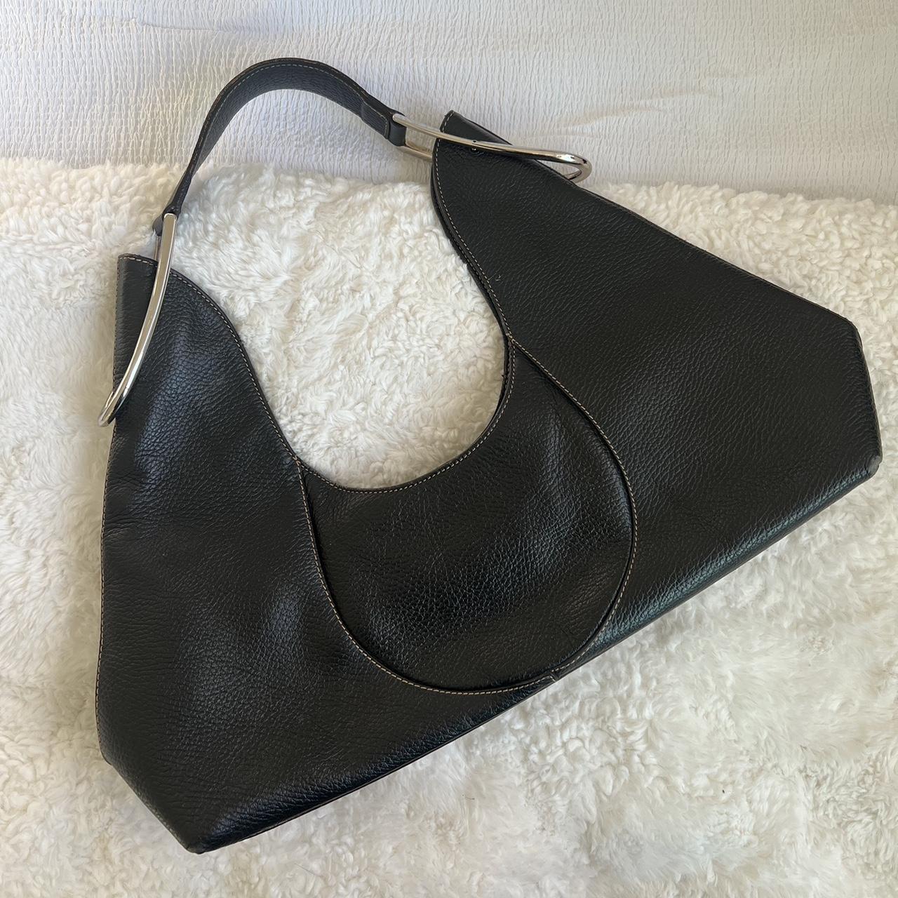 Furla Italian Leather Bag Black Shoulder Bag I Love Depop