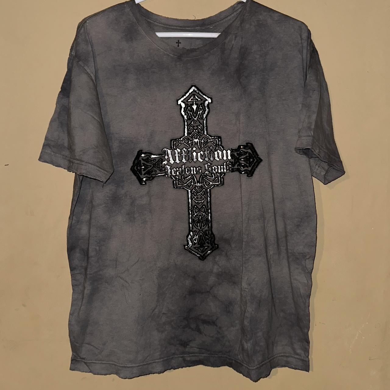 Y2K Affliction cross shirt Sick design Size large... - Depop