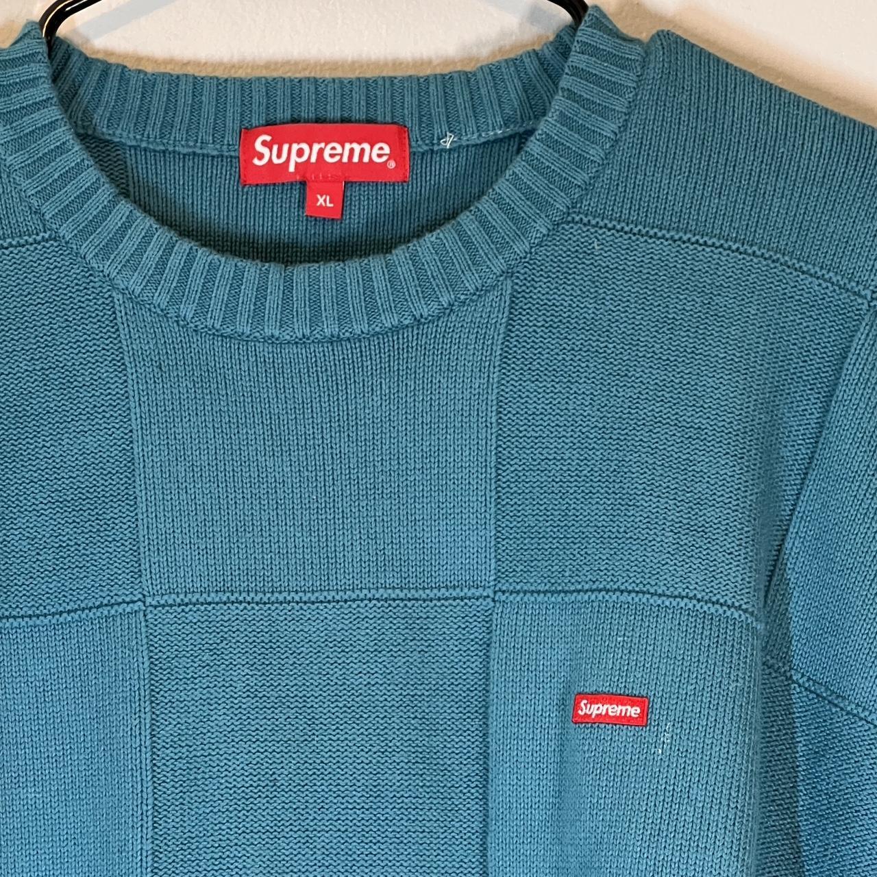 SUPREME TEAL TONAL CHECKERBOARD SMALL BOX LOGO...