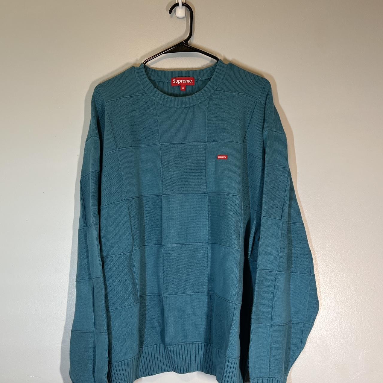 SUPREME TEAL TONAL CHECKERBOARD SMALL BOX LOGO...