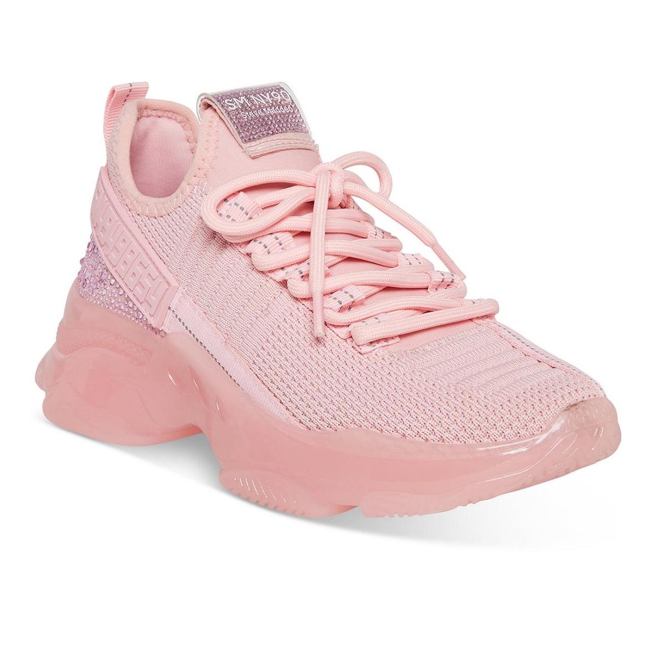 Super cute soft pink sparkly Steve Madden tennis... - Depop