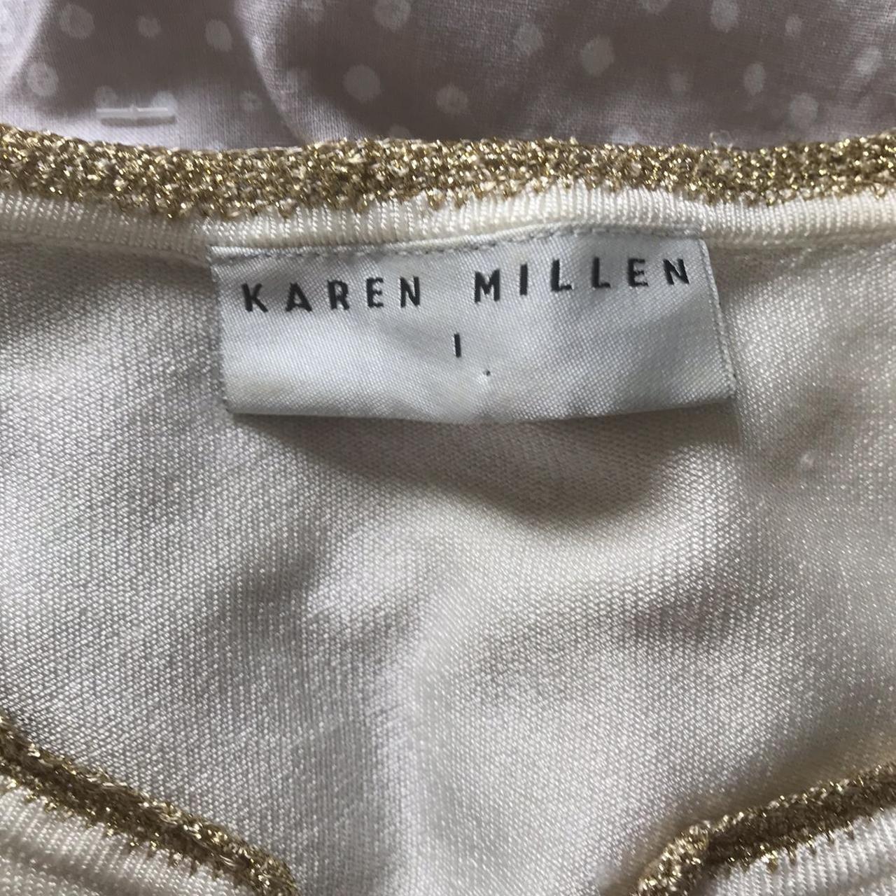 KAREN MILLEN button up crop top delicate silk-like... - Depop