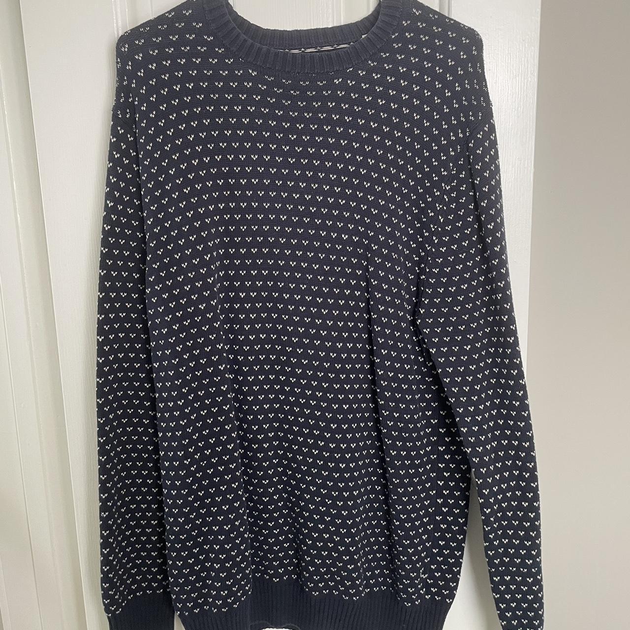 Haggar Women's Navy and White Jumper | Depop