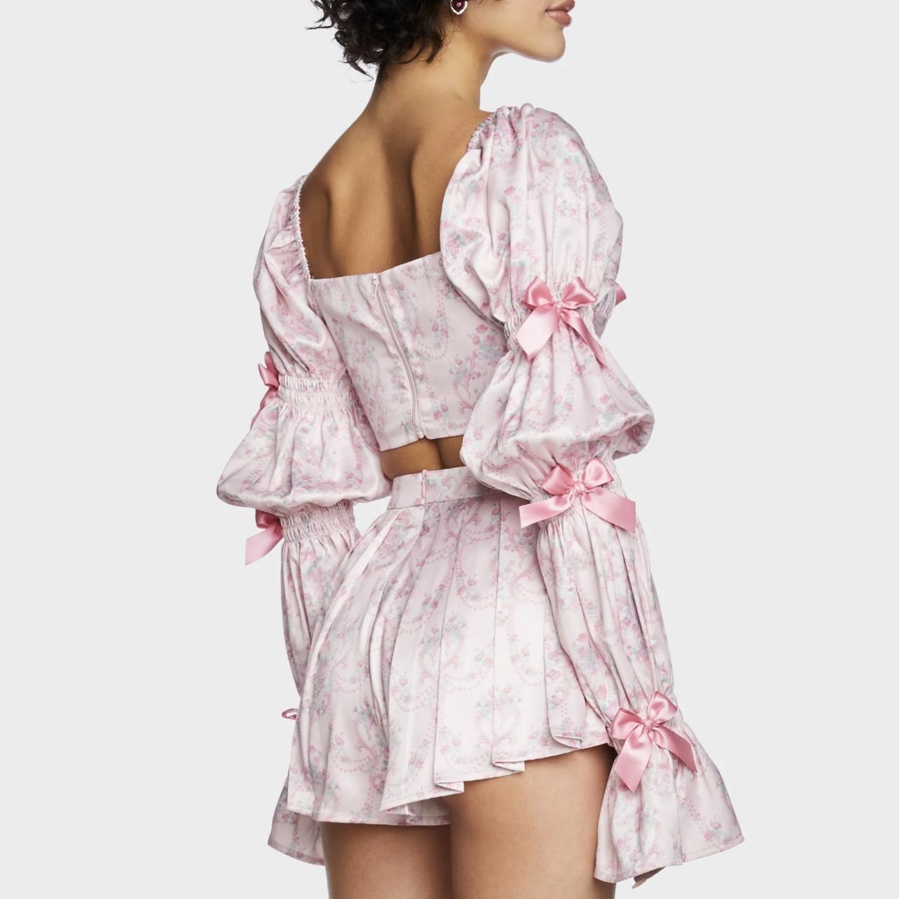 Dolls Kill Scandal Sheet Top with Long Bubble Bow... Depop