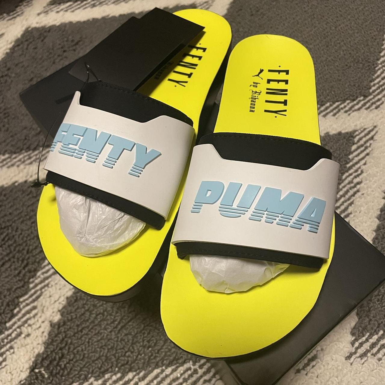 Yellow best sale puma slides