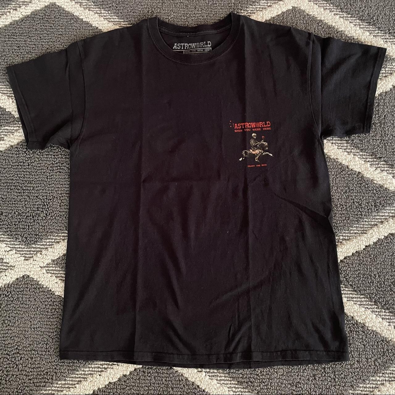 Travis Scott Men's Black and Red T-shirt | Depop