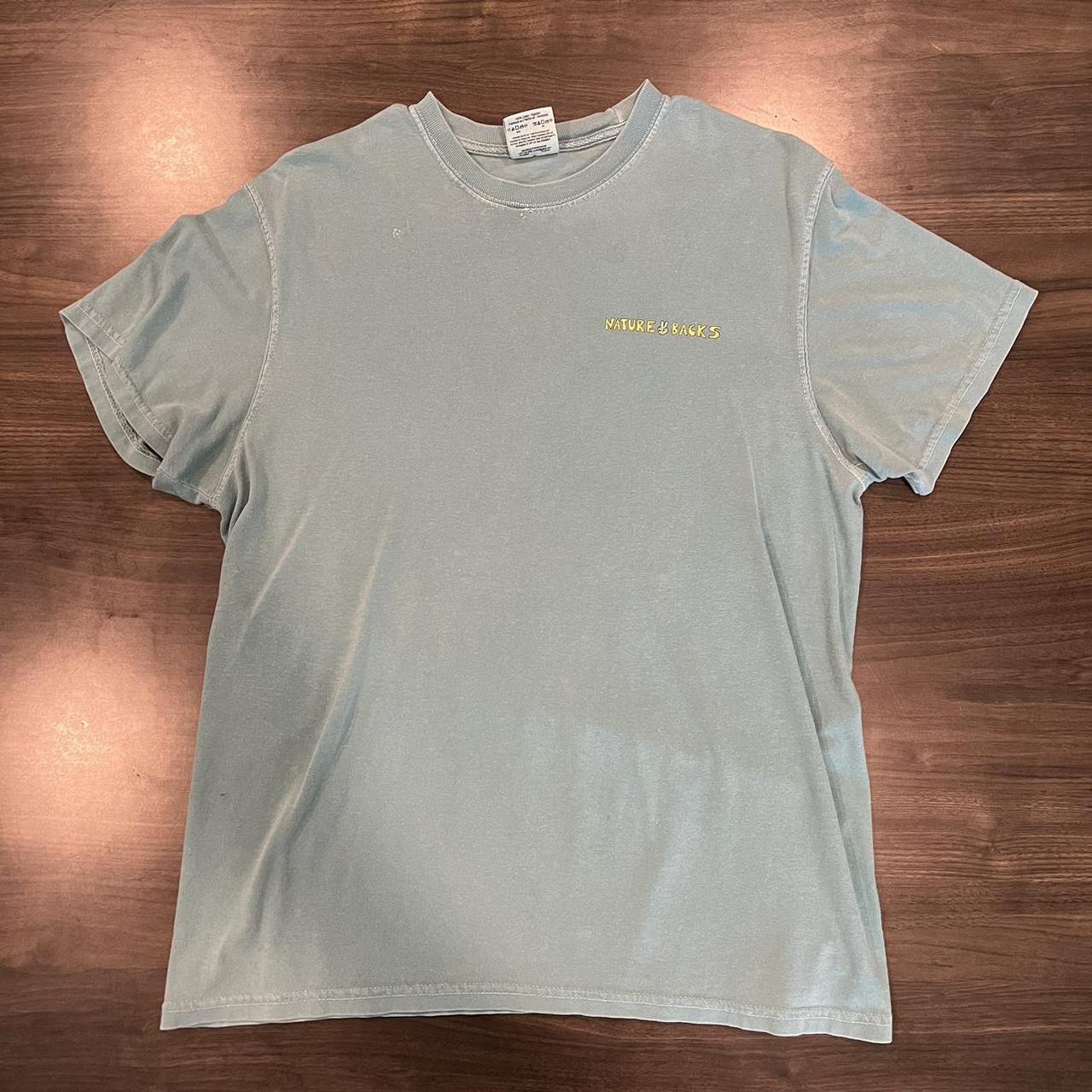Nature Back Teal Graphic Tee Size M Depop