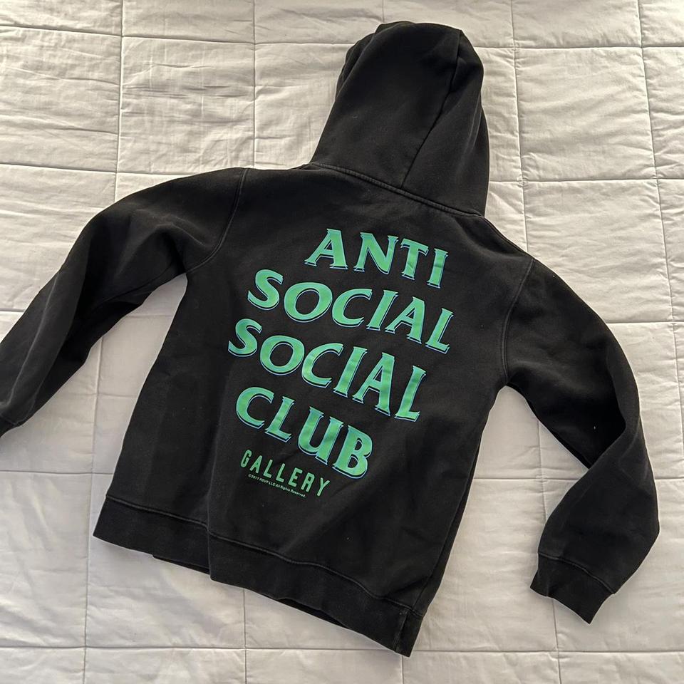 Anti Social Social Club gallery. Black hoodie green... - Depop