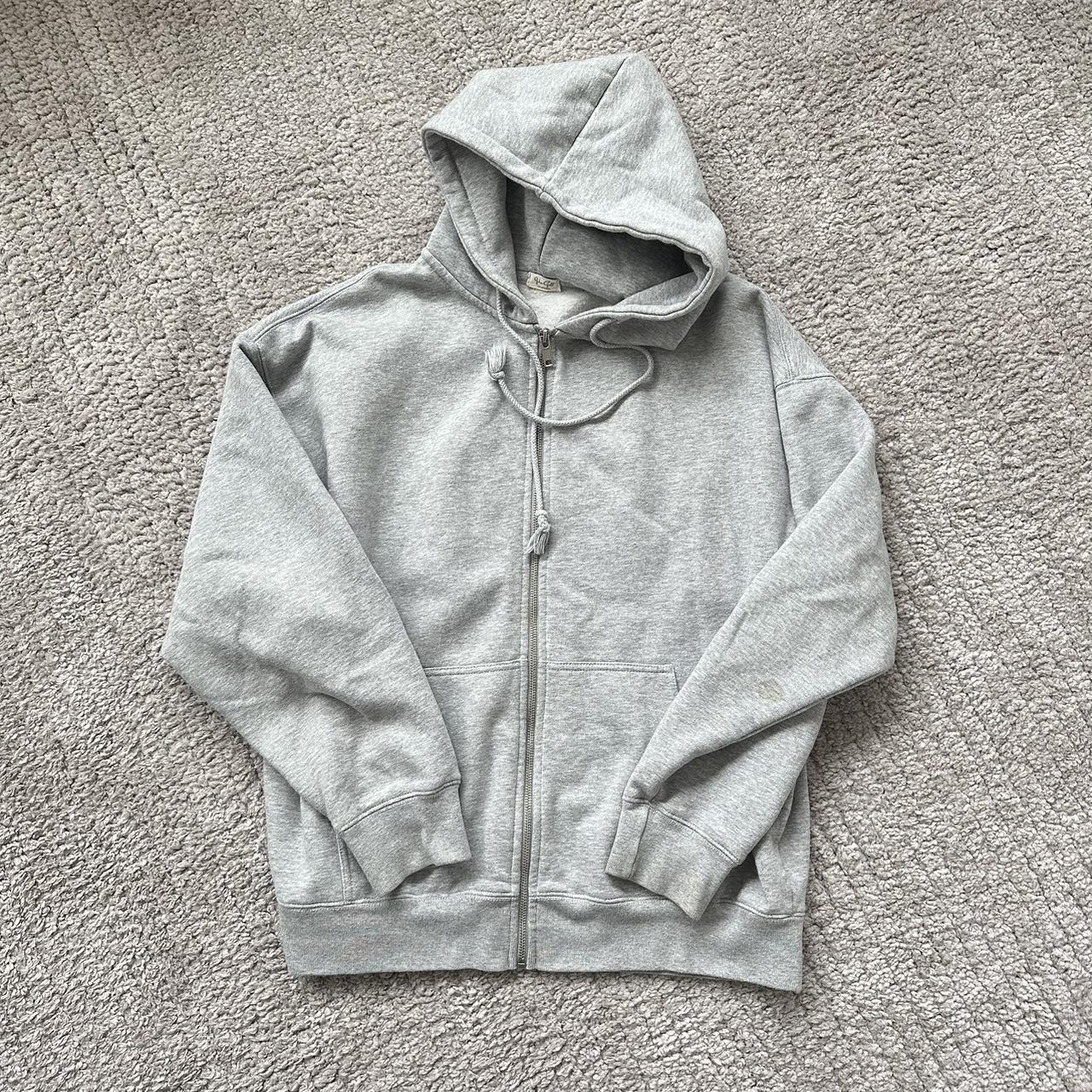 Brandy Melville Grey Oversized Zip Up Hoodie Good... Depop