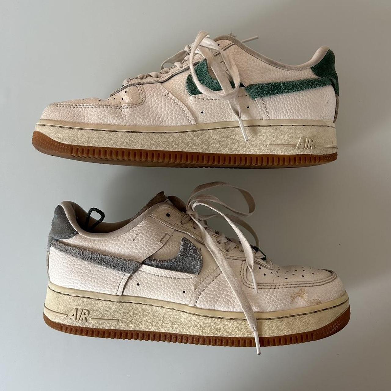 Nike Air Force 'Vandalized' Sail Mystic Green Depop