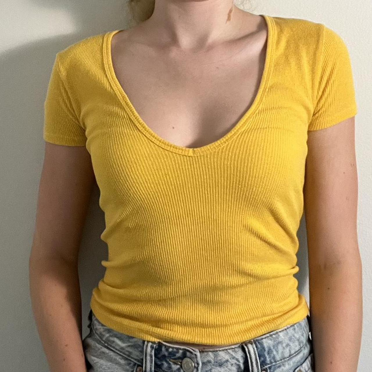 cute yellow shirt women