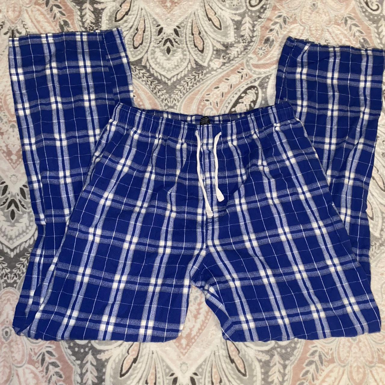 Blue Plaid Pajama Pants Good Condition Depop 8740